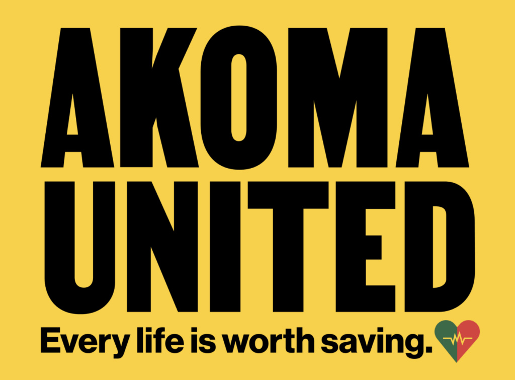 Logo: Akoma United - Every life is work saving.