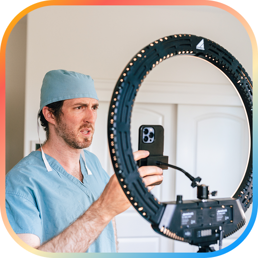 Dr. G on the job making videos