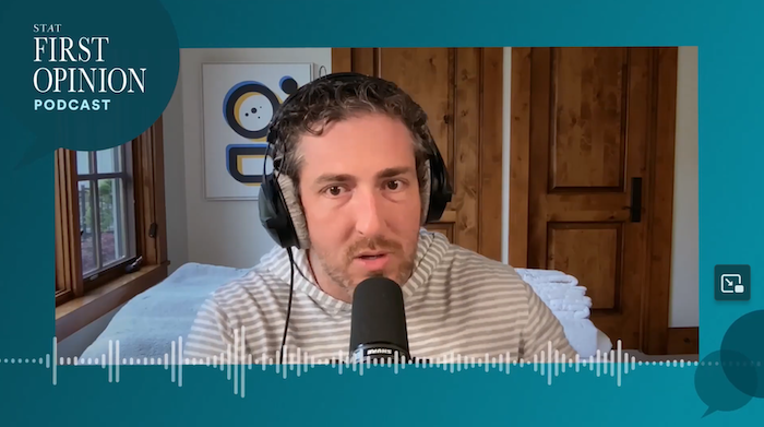 STAT podcast screen capture Dr Glaucomflecken on podcast